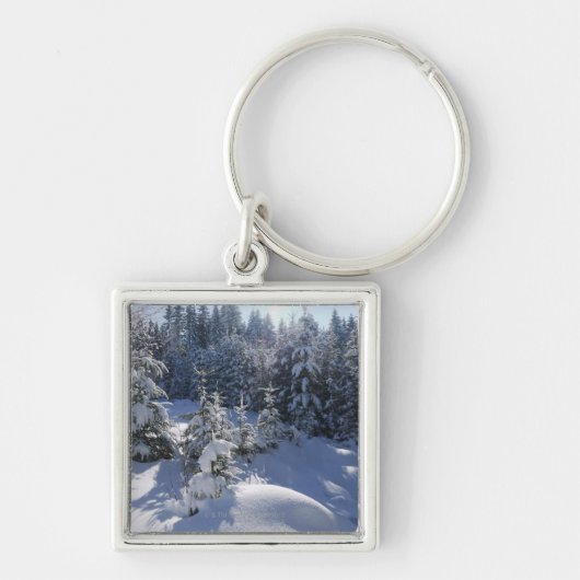 Snowy koud winterlandschap 2 sleutelhanger (Voorkant)