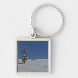 Snowy koud winterlandschap 4 sleutelhanger