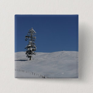Snowy koud winterlandschap 4 vierkante button 5,1 cm
