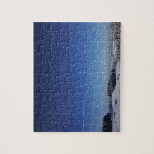 Snowy koud winterlandschap 9 legpuzzel (Verticaal)