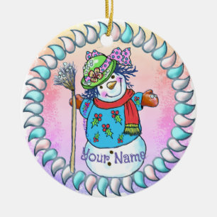 Snowy Lady Snowman ornamenten