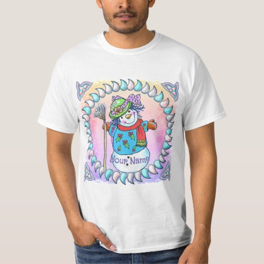 Snowy Lady Snowman T-shirts (Voorkant)