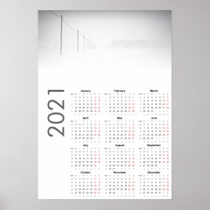 Snowy Landscape Calendar 2021 Poster