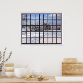 Snowy Landscape Faux Winter Scene Window Poster (Keuken)