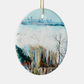 Snowy Landscape met Arles door Vincent van Gogh Keramisch Ornament (Rechts)