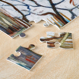 Snowy Landscape met Arles op de achtergrond Legpuzzel
