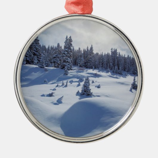 Snowy Landschap Metalen Ornament (Voorkant)