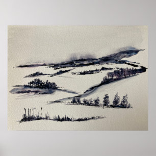 Snowy Landschap Poster