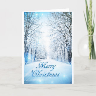 Snowy Lane Christmas Card Feestdagen Kaart