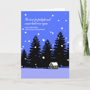 Snowy Little House on the Prairie Original Art Kaart