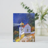 Snowy Maine Lighthouse Briefkaart (Staand voorkant)