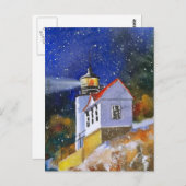 Snowy Maine Lighthouse Briefkaart (Voorkant / Achterkant)