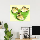Snowy Mallard Ducklings Poster (Thuiskantoor)