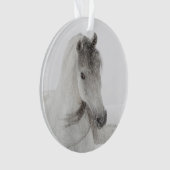 Snowy Mare Horse Ornament (voorkant)