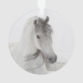 Snowy Mare Horse Ornament (achterkant)