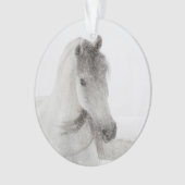 Snowy Mare Horse Ornament (voorkant)