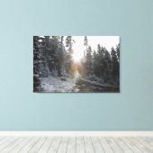 Snowy modderweg die de zon in gaat canvas afdruk (Insitu (Houten vloer))