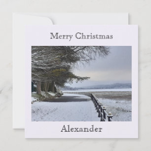 Snowy Morning Flat-kerstkaart Kaart