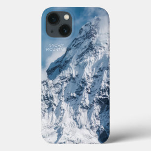 Snowy Mountain-Afbeelding met moderne tekst iPhone 13 Hoesje