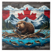 Snowy Mountain, Beaver, Canadese trots Tegeltje (Voorkant)