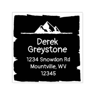 Snowy Mountain Country Lodge Rustic Wood Block Zelfinktende Stempel