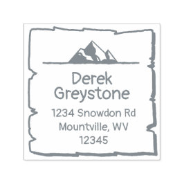 Snowy Mountain Country Lodge rustiek houten blok Zelfinktende Stempel