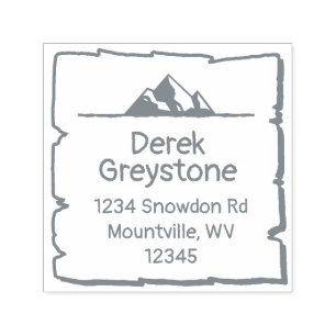 Snowy Mountain Country Lodge rustiek houten blok Zelfinktende Stempel