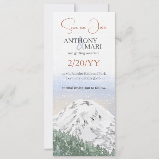 Snowy Mountain, Falling Snow & Forest Kaart (Voorkant)