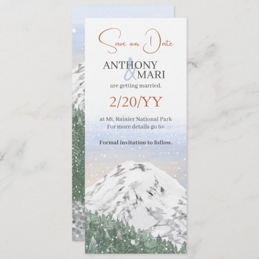 Snowy Mountain, Falling Snow & Forest Kaart (Voorkant / Achterkant)