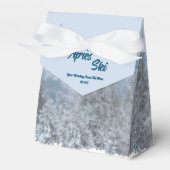 Snowy Mountain Forest Apres Ski Wedding Event Bedankdoosjes (Voorkant Zijde)