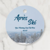 Snowy Mountain Forest Apres Ski Wedding Event Bedankjes Labels (Achterkant)
