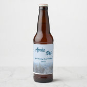 Snowy Mountain Forest Apres Ski Wedding Event Bier Etiket (Voorkant)