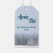 Snowy Mountain Forest Apres Ski Wedding Event Cadeaulabel (Voorkant)