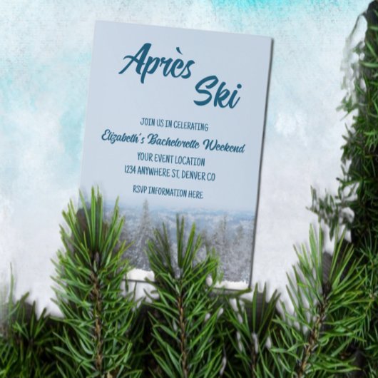 Snowy Mountain Forest Bachelorette Party Kaart