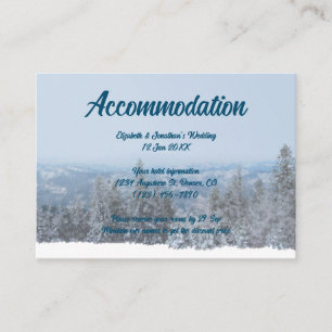 Snowy Mountain Forest Wedding Accommodatie Informatiekaartje