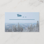Snowy Mountain Forest Wedding Plaatskaartje (Voorkant)