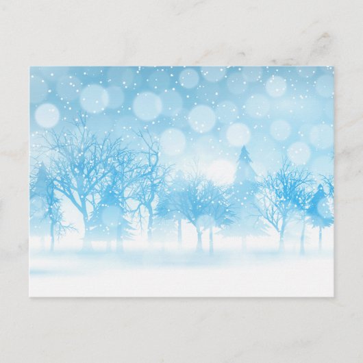 Snowy Mountain Light Blue Winter Landscape Briefkaart (Voorkant)