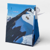 Snowy Mountain met Snowmen voor pleisterbox Bedankdoosjes (Achterkant)