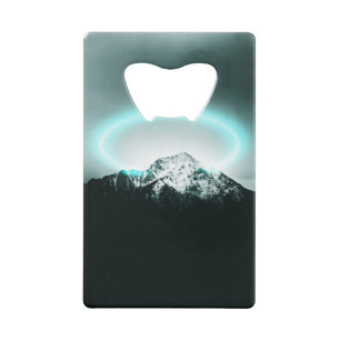Snowy mountain mysterious blue neon light