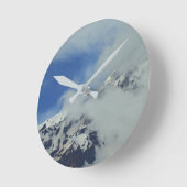 Snowy Mountain Peak Wall Clock Ronde Klok (Hoek)