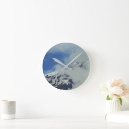 Snowy Mountain Peak Wall Clock Ronde Klok