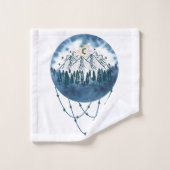 Snowy Mountain Pine Tree Nature Adventure Extérieu (Gant de toilette)