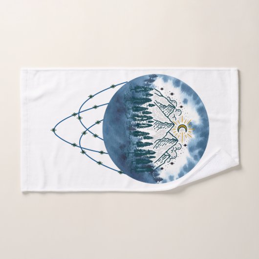 Snowy Mountain Pine Tree Nature Adventure Extérieu (Serviette à main)