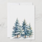 Snowy Mountain & Pine Trees Mariage Détails Carte (Dos)