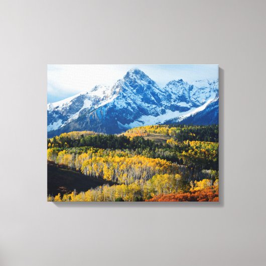 Snowy Mountain & Trees Canvas Afdruk (Voorkant)
