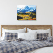 Snowy Mountain & Trees Canvas Afdruk (Insitu (Slaapkamer))