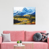 Snowy Mountain & Trees Canvas Afdruk (Insitu (Woonkamer))