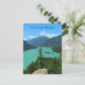 Snowy Mountain Turquoise Lake in Washington Briefkaart (Staand voorkant)
