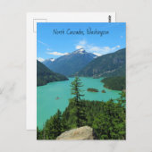 Snowy Mountain Turquoise Lake in Washington Briefkaart (Voorkant / Achterkant)