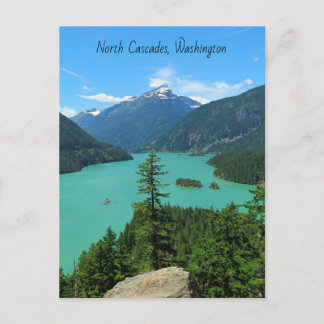 Snowy Mountain Turquoise Lake in Washington Briefkaart